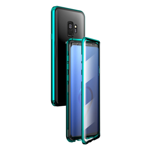 Fusion360 Samsung Galaxy S9 Magnetic Metal Frame Double-sided Tempered Glass Case - Green