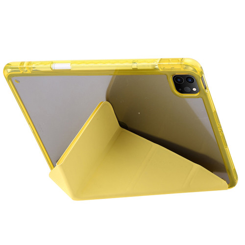 iPad Pro 11 2024 Clear Acrylic Deformation Leather Tablet Case