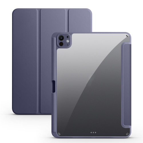 iPad Pro 13 2024 Acrylic 3-folding Smart Leather Tablet Case