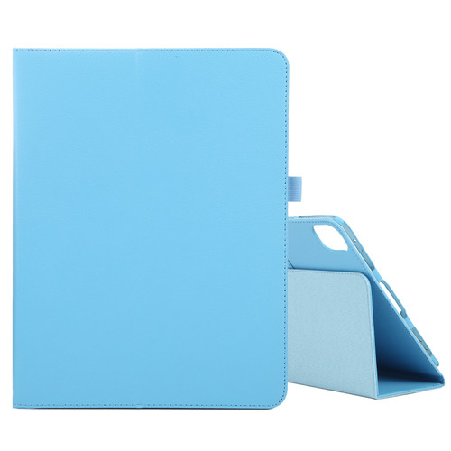 iPad Pro 13 2024 Litchi Texture Solid Color Leather Tablet Case - Sky Blue