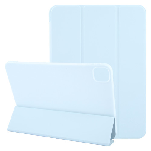 iPad Pro 13 2024 GEBEI 3-folding Holder Shockproof Flip Leather Tablet Case - Sky Blue