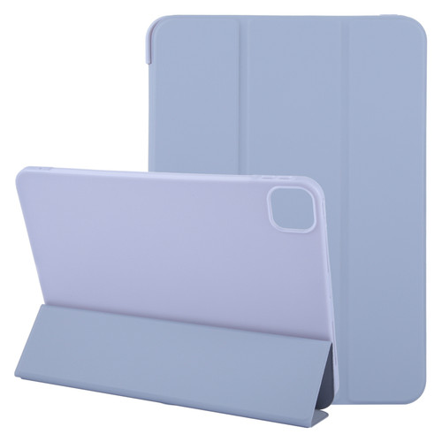 iPad Pro 13 2024 GEBEI 3-folding Holder Shockproof Flip Leather Tablet Case - Light Purple