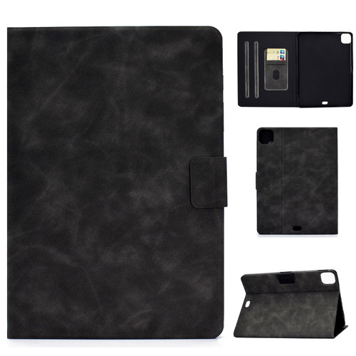 iPad Pro 11 2024 Cowhide Texture Leather Smart Tablet Case - Grey