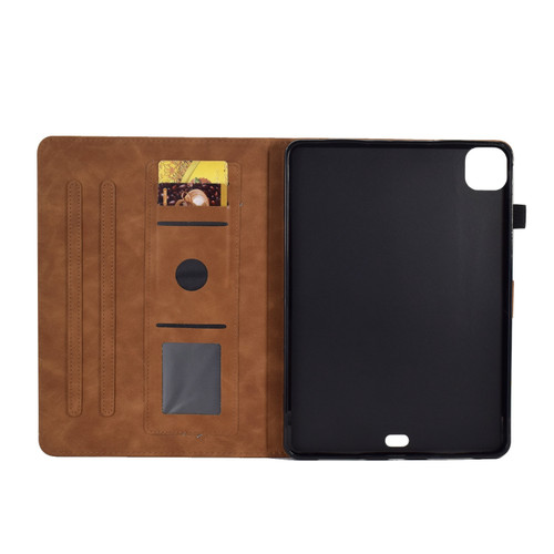 smiLe　iPad pro iPad Pro 11 2024 Embossed Smile Smart Leather Tablet Case - Brown