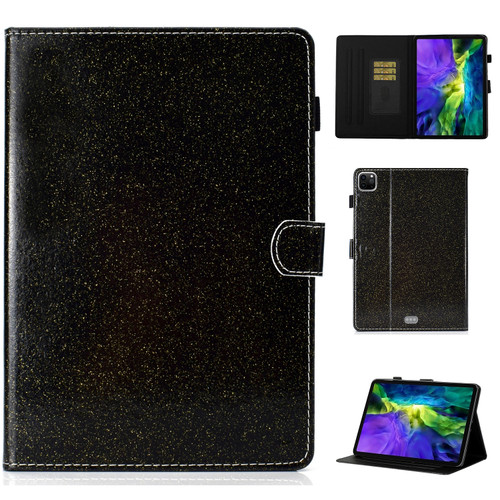 iPad Pro 11 2024 Glitter Smart Leather Tablet Case - Black