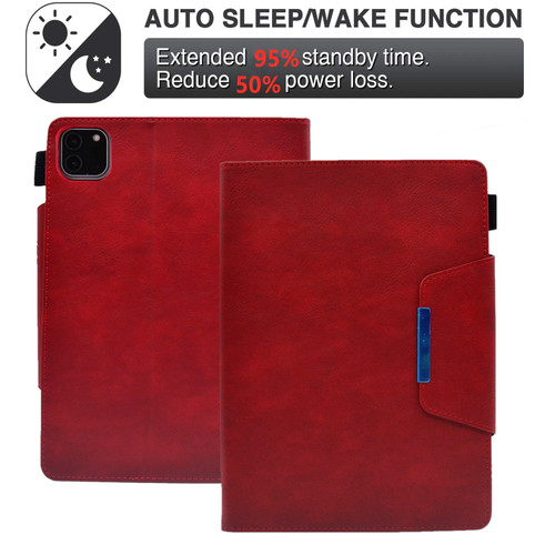 iPad Pro 11 2024 Suede Cross Texture Magnetic Clasp Leather Smart