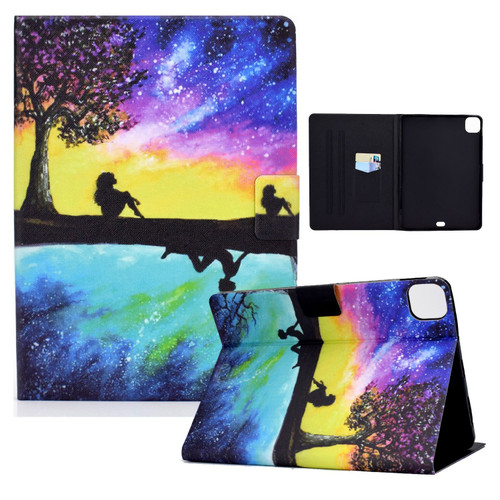 iPad Pro 11 2024 Voltage Colored Drawing Smart Leather Tablet Case - Starry Sky Reflection