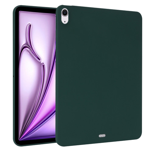 iPad Air 13 2024 Oil Spray Skin-friendly TPU Tablet Case - Deep Green