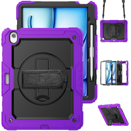 iPad Air 13 2024 Silicone + PC Tablet Protective Case - Purple+Black