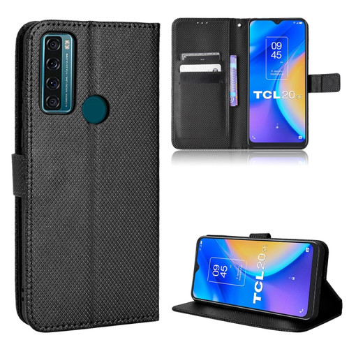 TCL 20 SE Diamond Texture Leather Phone Case - Black