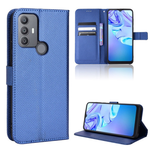 TCL 30 SE / 30 E / 306 / Sharp Aquos V6 Diamond Texture Leather Phone Case - Blue