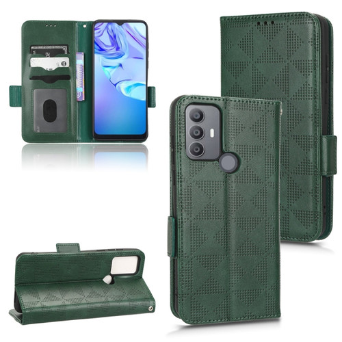 TCL 30 SE 5G / 30E / 306 / 305 Symmetrical Triangle Leather Phone Case - Green