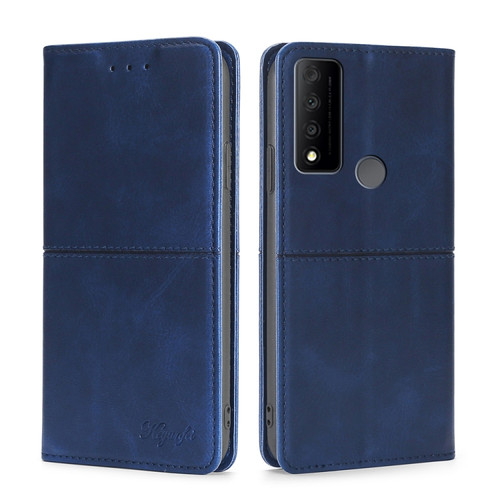 TCL 30 V 5G/T781S Cow Texture Magnetic Horizontal Flip Leather Phone Case - Blue