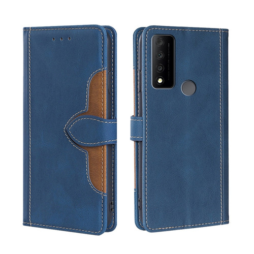 TCL 30 V 5G/T781S Stitching Skin Feel Magnetic Buckle Horizontal Flip PU Leather Case - Blue