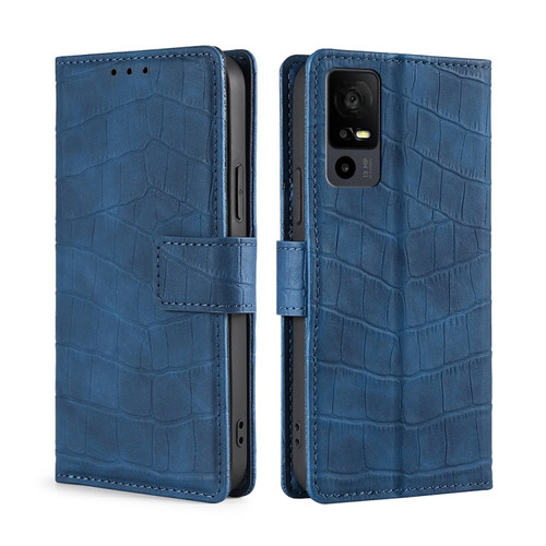 Phone Cases - TCL Crocodile Leather Magnetic Brown
