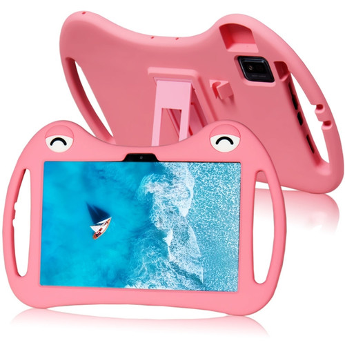 TCL Tab 10 5G Cartoon Silicone Shockproof Protective Tablet Case with Stand & Pen Slot - Pink