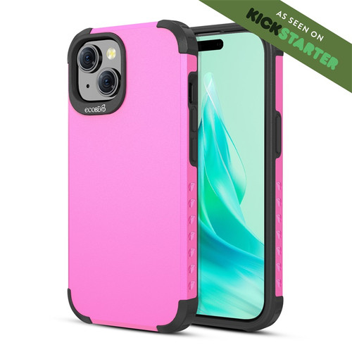 Ecoblvd Mojave Collection Case for Apple iPhone 15 - Wildflower Pink (100% Compostable & Plant-Based)