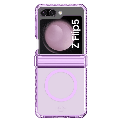 Itskins - Supremer Hinge Magsafe Case for Samsung Galaxy Z Flip5 - Transparent Purple Itskins - Supremer Hinge Magsafe Case for Samsung Galaxy Z Flip5 - Transparent Purple