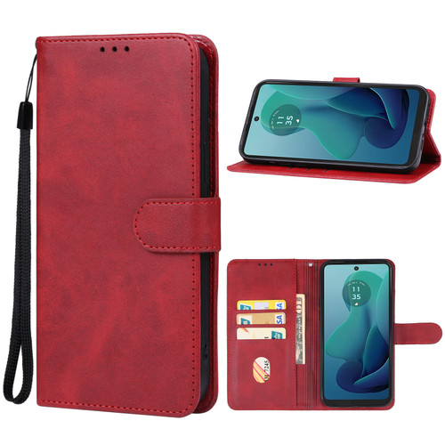 Motorola Moto G 5G 2024 Leather Phone Case - Red