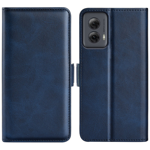 Motorola Moto G Power 5G 2024 Dual-side Magnetic Buckle Horizontal Flip Leather Phone Case - Dark Blue