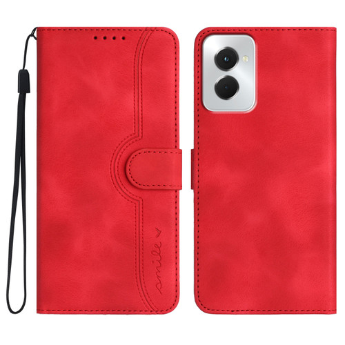 Motorola Moto G Power 5G 2024 Heart Pattern Skin Feel Leather Phone Case - Red