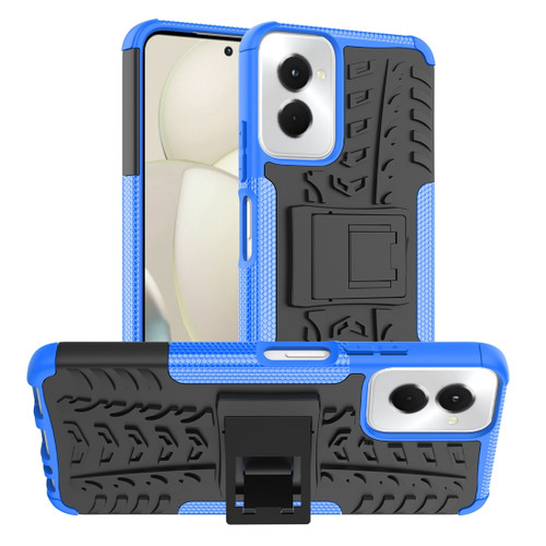 Motorola Moto G Power 5G 2024 Tire Texture TPU + PC Phone Case with Holder - Blue