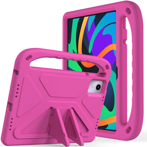 iPad Pro 13 2024 Handle EVA Shockproof Tablet Case with Holder - RoseRed