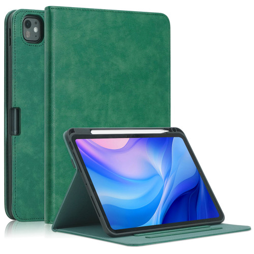 iPad Pro 11 2024 Front Stand Smart TPU Leather Tablet Case - Green