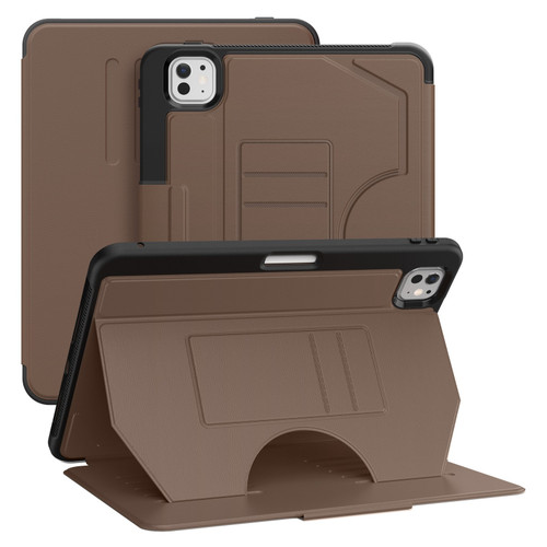 iPad Pro 11 2024 Notebook Magnetic Leather Tablet Case - Black