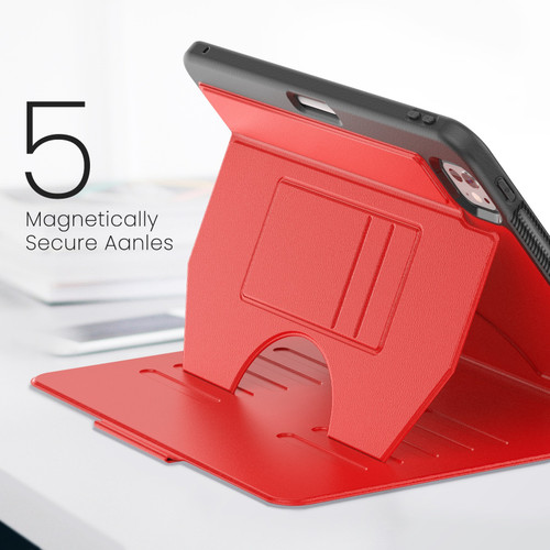 iPad Pro 11 2024 Notebook Magnetic Leather Tablet Case - Red