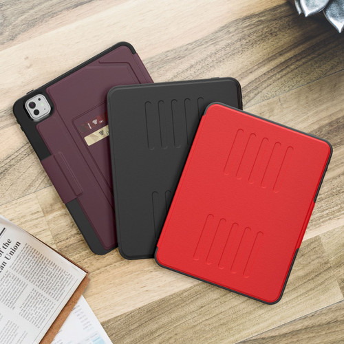iPad Pro 11 2024 Notebook Magnetic Leather Tablet Case - Red