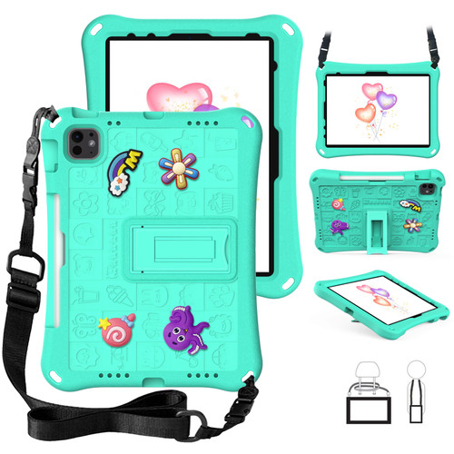 iPad Air 11 2024 Hi Baby EVA Full Body Tablet Case with Strap - Mint Green