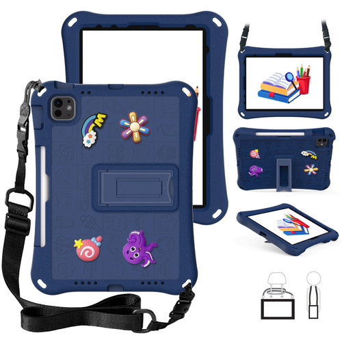 iPad Air 11 2024 Hi Baby EVA Full Body Tablet Case with Strap - Navy Blue