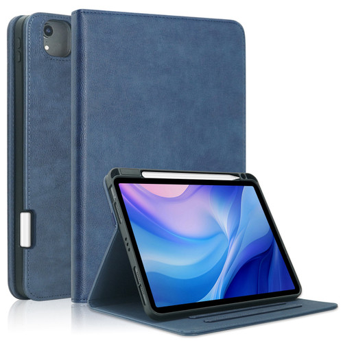 iPad Air 11 2024 / Pro 11 2022 Front Stand Smart TPU Leather Tablet Case - Dark Blue