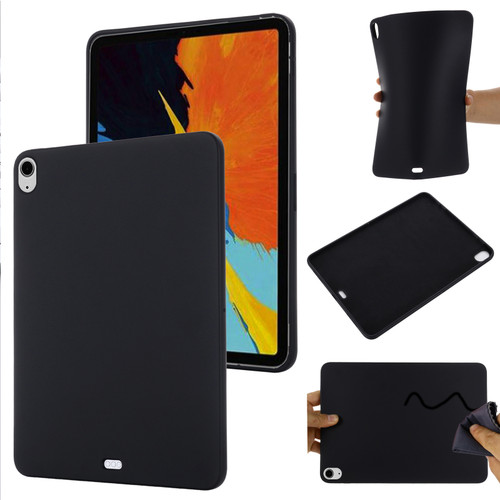 iPad Air 13 2024 Pure Color Liquid Silicone Shockproof Tablet Case - Black