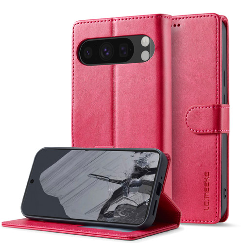 Google Pixel 9 / 9 Pro LC.IMEEKE Calf Texture Flip Leather Phone Case - Red