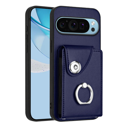 Google Pixel 9 / 9 Pro Organ Card Bag Ring Holder Phone Case - Blue