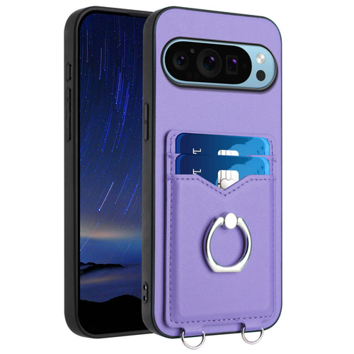 Google Pixel 9 / 9 Pro R20 Ring Card Holder Phone Case - Purple