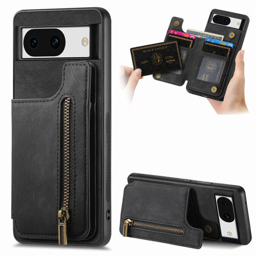 Google Pixel 9 / 9 Pro Retro Leather Zipper Wallet Back