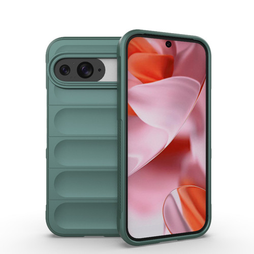 Google Pixel 9 Pro 5G Magic Shield TPU + Flannel Phone Case - Dark Green