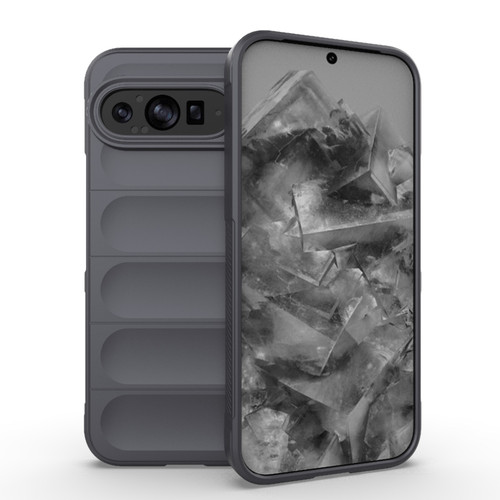 Google Pixel 9 Pro XL 5G Magic Shield TPU + Flannel Phone Case - Dark Grey