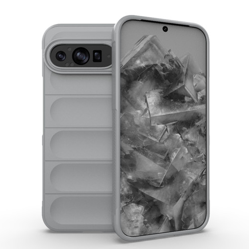 Google Pixel 9 Pro XL 5G Magic Shield TPU + Flannel Phone Case - Grey