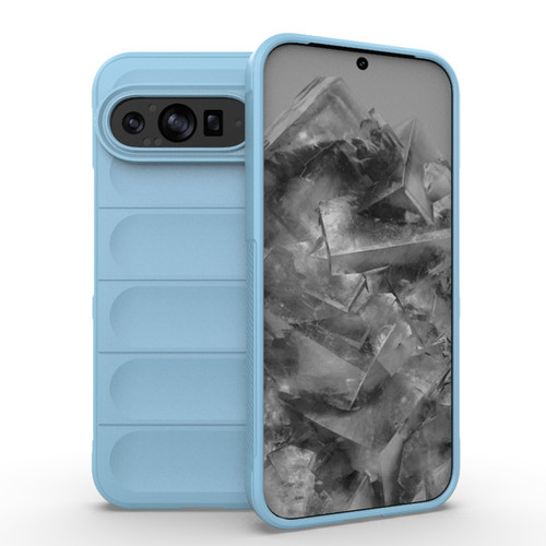 Google Pixel 9 Pro XL 5G Magic Shield TPU + Flannel Phone Case - Light Blue