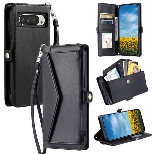 Google Pixel 9 Pro XL Wallet Multi-card Slot Leather Phone Case - Black