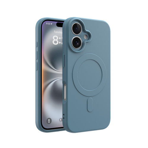 CLICK Slim Silicone MagSafe Series iPhone 16 Case - Blue