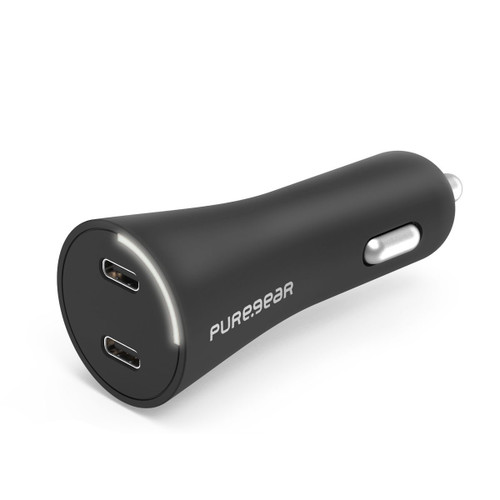 PureGear 36W Dual USB-C Car Charger - Black