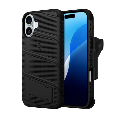 ZIZO BOLT Bundle iPhone 16 Plus Case with Tempered Glass - Black