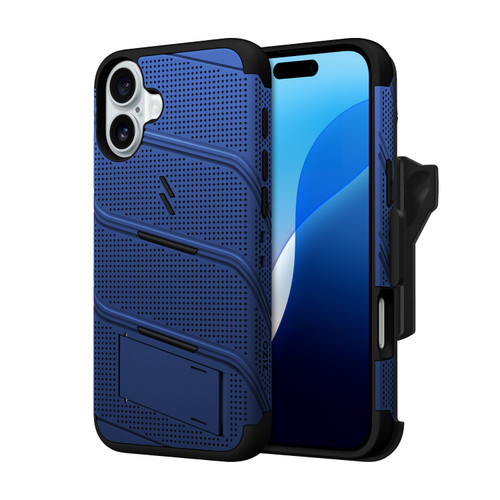 ZIZO BOLT Bundle iPhone 16 Plus Case with Tempered Glass - Blue