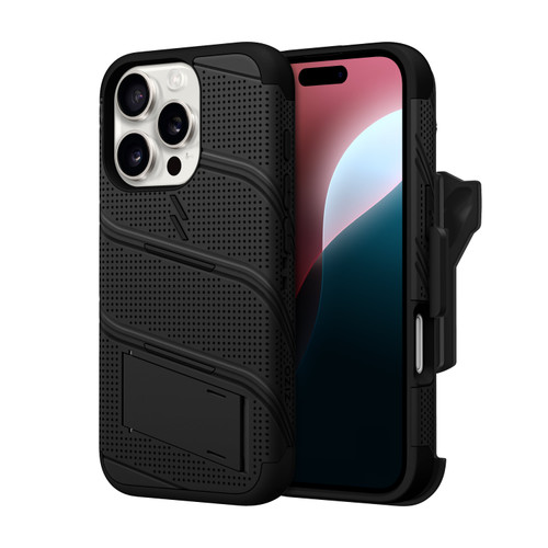 ZIZO BOLT Bundle iPhone 16 Pro Case with Tempered Glass - Black