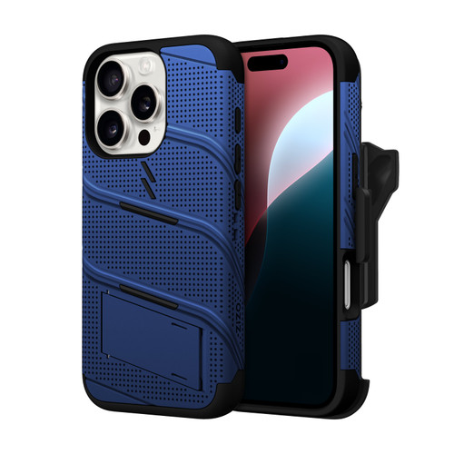 ZIZO BOLT Bundle iPhone 16 Pro Case with Tempered Glass - Blue